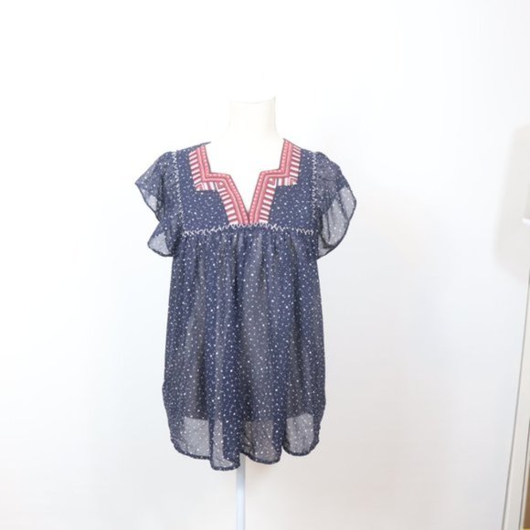 Stella & Dot Charlotte Top, Navy Blue XL - Picture 2 of 7